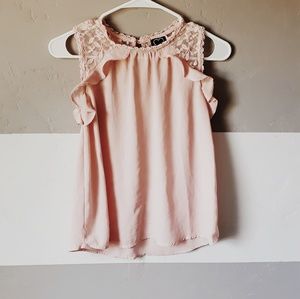 Womens pink lace tank top